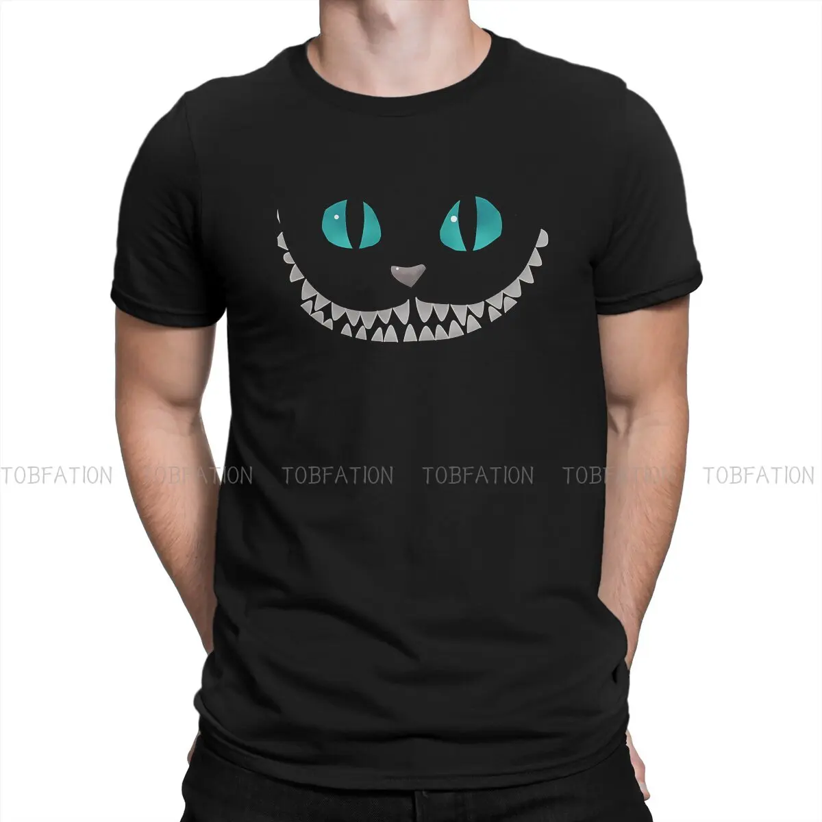 

The Cheshire Cat Face Classic TShirt For Male Disney Alice in Wonderland Film Camisetas T Shirt 100% Cotton Soft