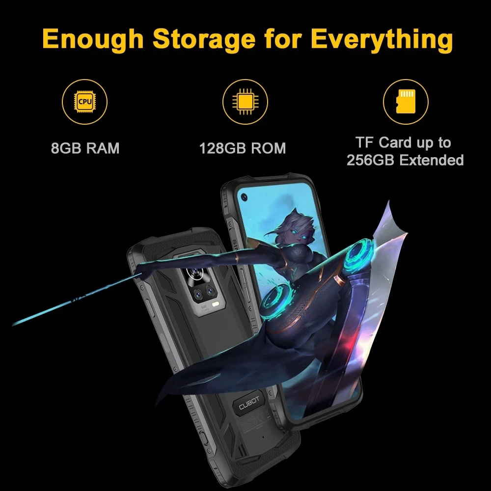 Cubot King Kong 7 Waterproof Rugged Cellphone Android 11 6.36 Inch Smartphone 64MP Triple Camera Octa Core Mobile Phone 5000mAh