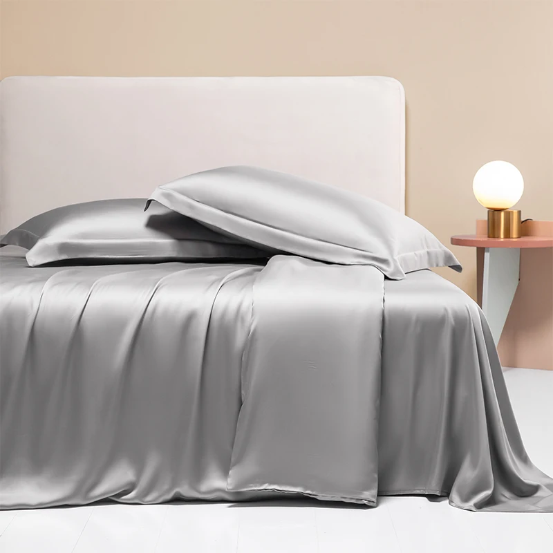 Серый комплект постельного белья из египетского хлопка роскошный однотонный