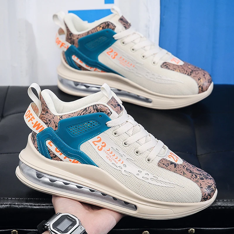 

Men Sneakers Male Casual Mens Shoes Full Palm Air Cushion Sports Breathable Shoes Loafers Non-Slip Walking Footwear Tennis Shoes