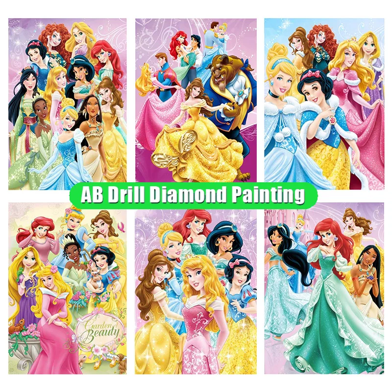

Diamond Mosaic Disney Princess Diamond Painting Drill Square Round Cross Stitch Kits Diy Ab Embroidery Home Decor Handwork Ll346
