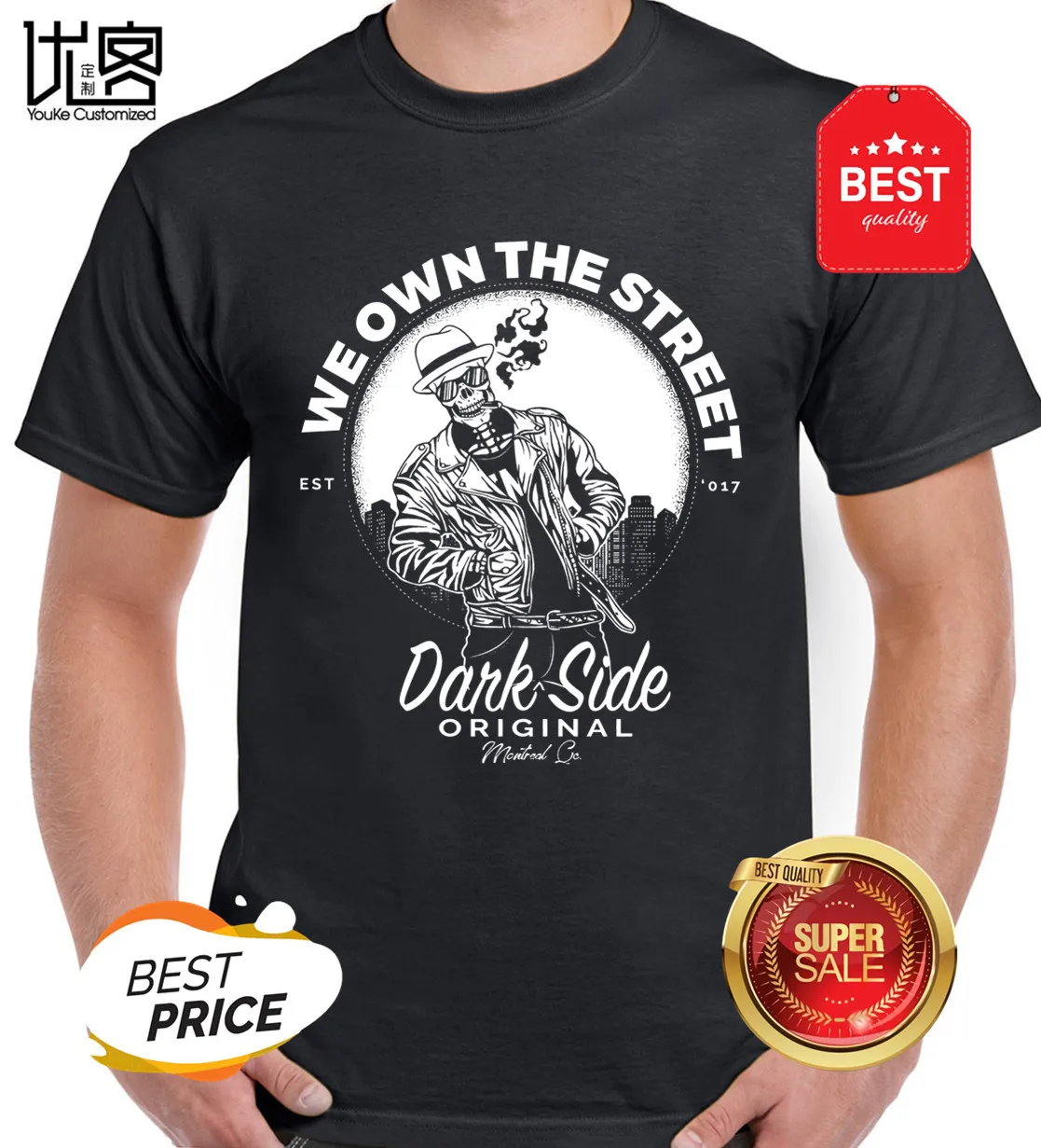 

dark side T-Shirt Dark Side T-Shirt men's women's 100% cotton short sleeves tops tee printed Crewneck casual t-shirt