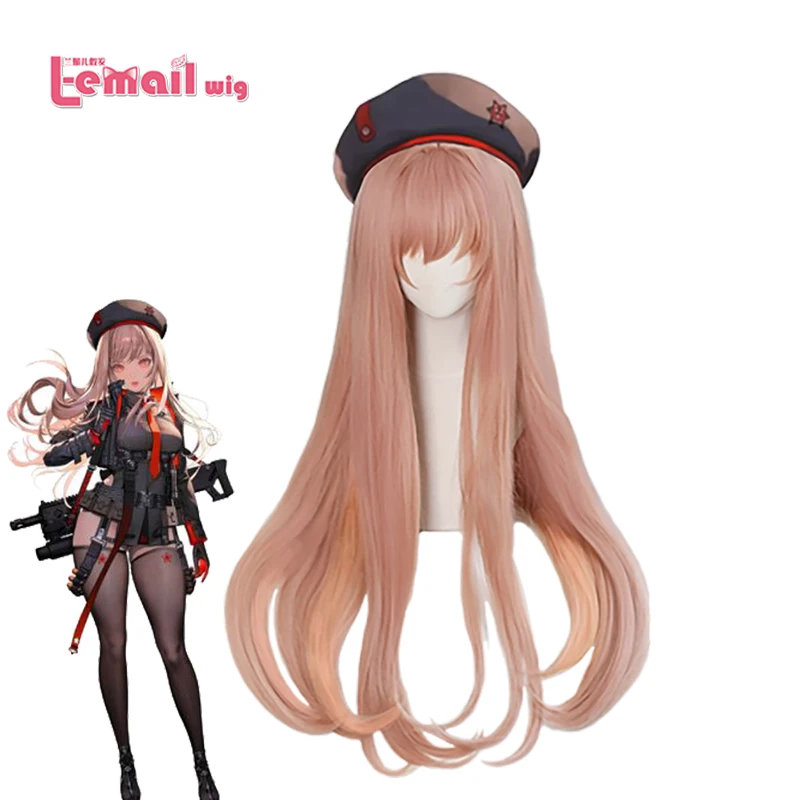 L-email wig Synthetic Hair NIKKE：The Goddess Rapi Cosplay Wigs 80cm Long Straight Mixed Orange Pink Wigs The Goddess Of Victory