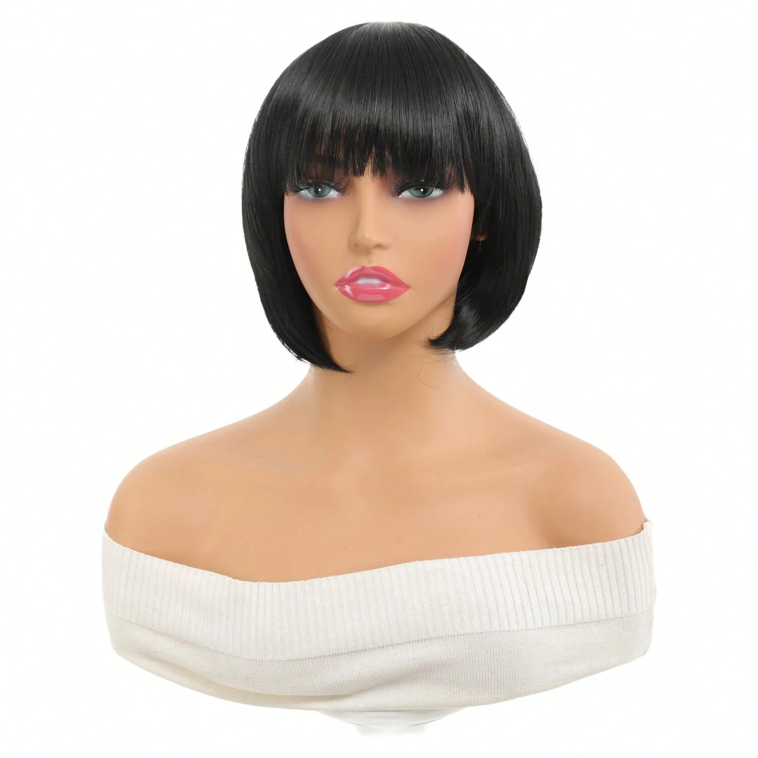 12-дюймовый темно-коричневый парик Бобо — высококачественные синтетические