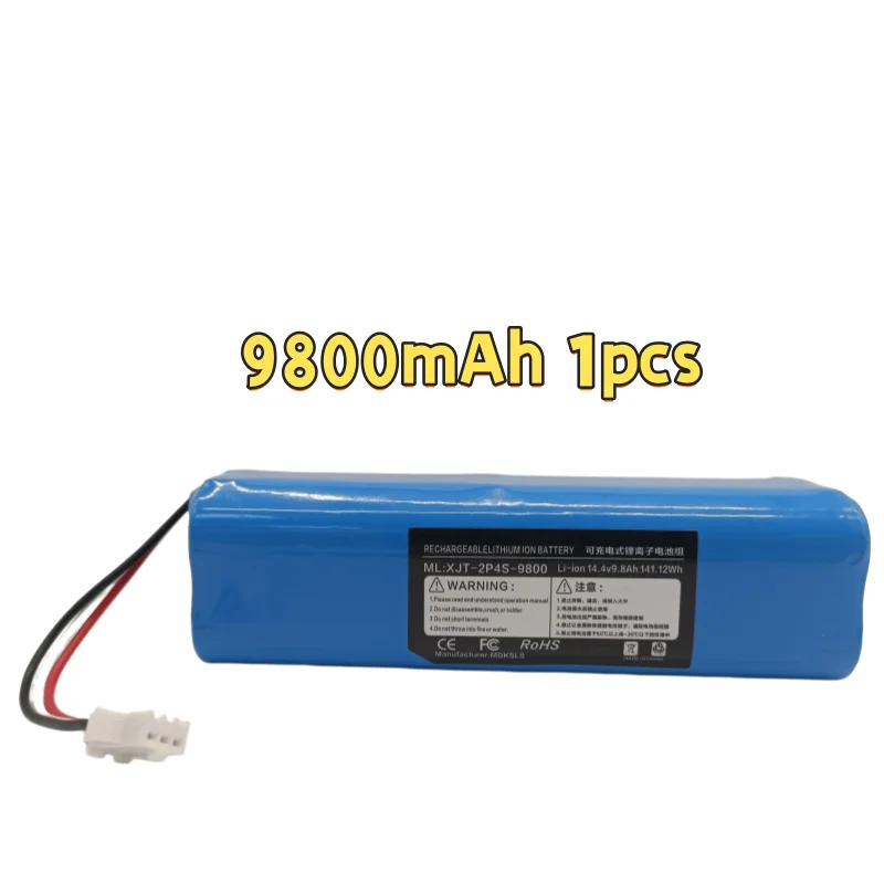 Фото 2026 100% Оригинальная литиевая батарея 14.4V 2P4S 4800mAh 6800mAh 9800mAh 12800mAh для XiaoMi Viomi S9 Lydsto R1 Roidmi Eve Plus №2