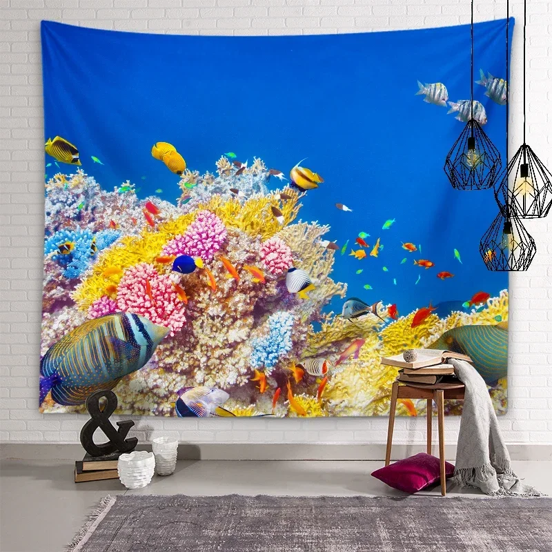 Милый гобелен с дельфином подводный мир морская жизнь фон настенное