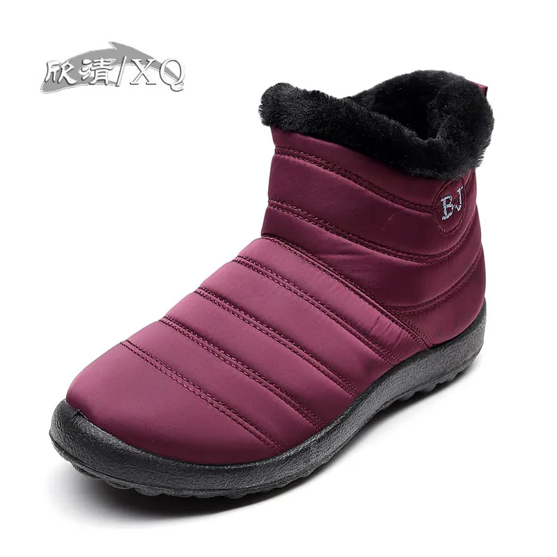 

XQ 2022t Зимние новые женские хлопковые туфли Толстая плюшевая искусственная кожа Нескользящая легкая мягкая удобная обувь для отдыха