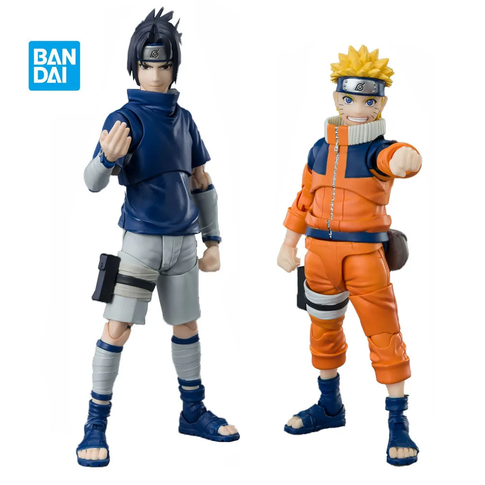 

BANDAI S.H.Figuarts NARUTO Uzumaki Naruto Uchiha Sasuke Shf Anime action figure Young ninja PVC Collectible figurines Model Toys