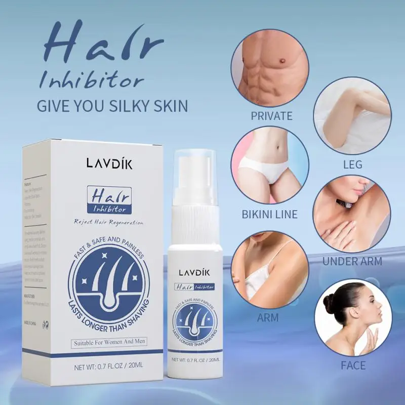 

Sdotter Permanant Hair Growth Removal Inhibitor Spray Beard Bikini Intimate Legs Body Armpit Painless Facial Stop Hair 38G