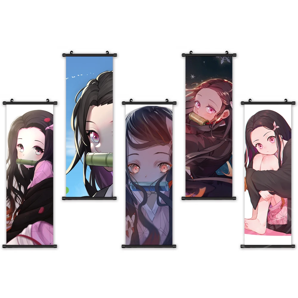 

Home Decor Prints Wall Art Poster Kimetsu No Yaiba Role Canvas Japan Anime Pictures Plastic Scroll Hanging Painting Living Room