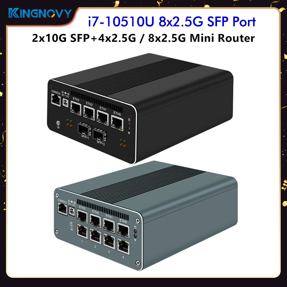 

New 2*10G SFP Mini Router 4x Intel i7-10510U i5-10210U i226-V 8x 2.5G LAN NVMe 6*SATA Firewall Appliance Mini PC Proxmox Server