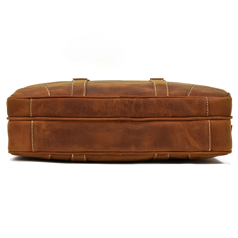 2022 Men's Leather Document Briefcase Vintage Handbag For Men Shoulder Bags 14-In Laptop Bag Briefcase Bag New Men's Office Bags