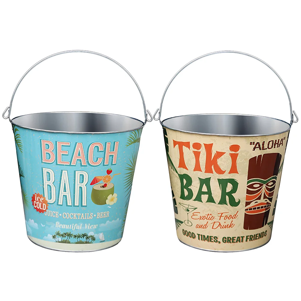 

2pcs Portable Ice Container Hawaiian Style Bucket Champagne Bucket for KTV