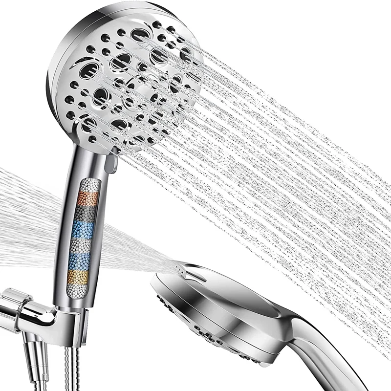 

10 Modes 5.04 Inch Rain Showerhead Shower Nozzle With Handheld Power Wash To Clean Bathroom