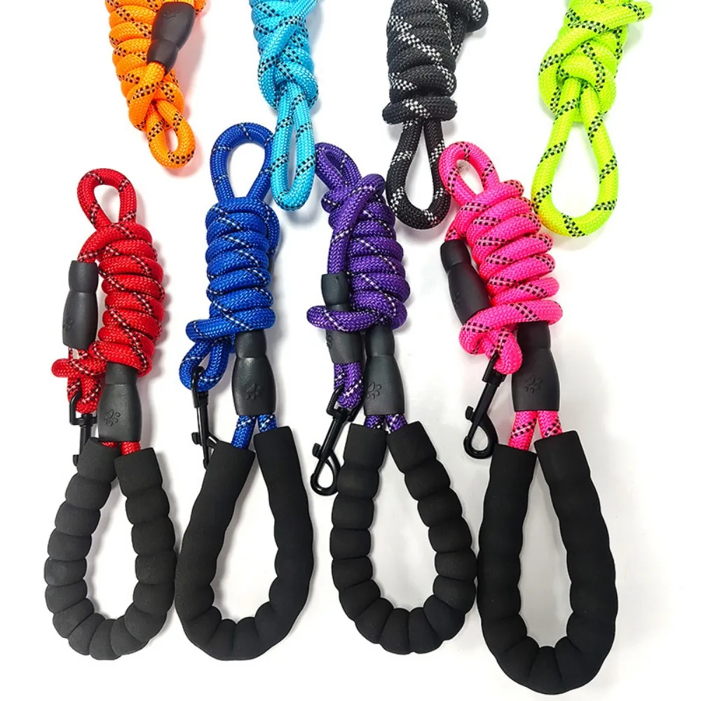 Reflective Nylon Dog Leash Padded Soft Handle Anti Pull Heavy Duty Rope Medium Large Dogs Night Walking Outdoor Pet Training (art.: 3920dcc66911e) - 3920dcc66911e
