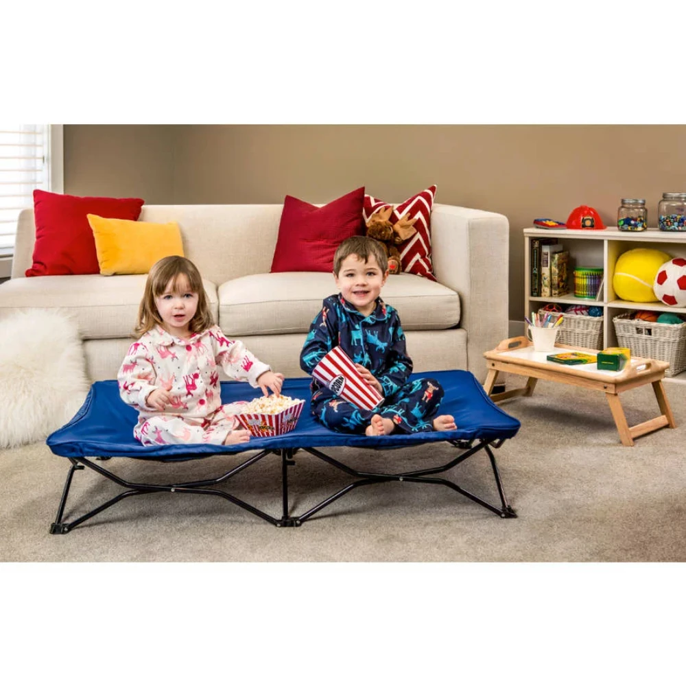 

Cot® Portable Toddler Bed, Blue, Fitted Blue Sheet, Toddler Bed