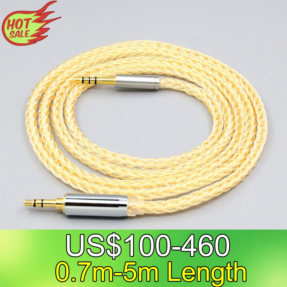 LN008438 8-ядерный 99% 7n чистый серебристый 24k позолоченный кабель для наушников SONY MDR-1000X xm3 1000XM4 CH700N H600A