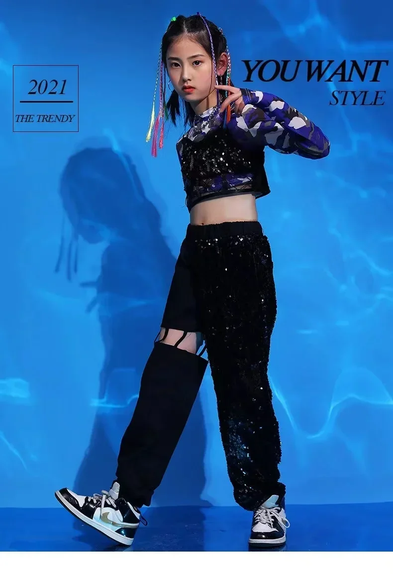 Костюм для джазового танца девочек детский танцевальный костюм в стиле хип-хоп