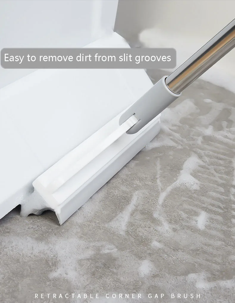 2 in 1 Scrape Brush Floor Scrub Telescopic Handle Stiff Bristle Shower Scrubber for Cleaning Patio Bathroom Garage Kitchen | Дом и сад