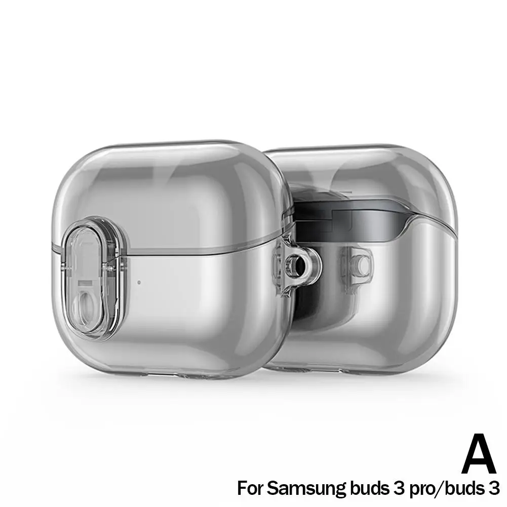 Чехол для Samsung Buds 3 Pro прозрачный защитный чехол с замком Galaxy Buds3 Buzz чехлы крючком