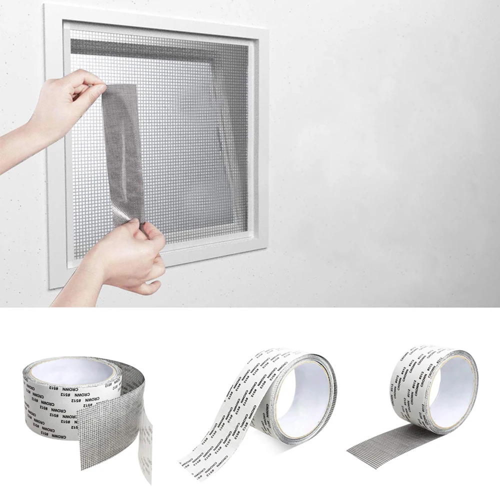 

Window Screen Repair Tape Strong Adhesive Waterproof Fiberglass Covering Mesh Tape For Window Door Tears Holes Screen Patch