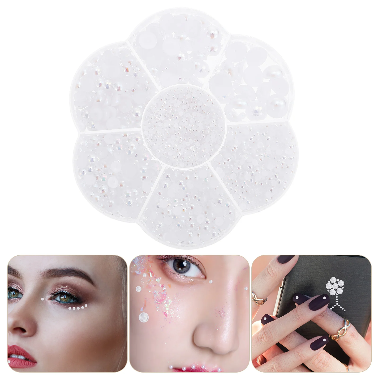 

1 Box Peals Decorative Nail Pearls Convenient Half Peal Decors Nail Accessory for DIY Decoration Nail