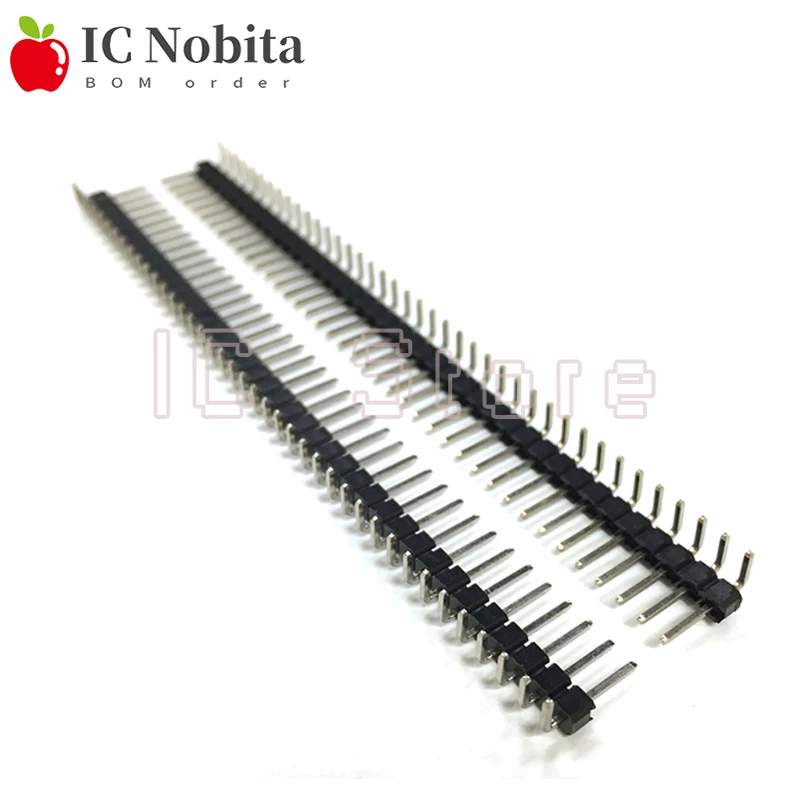 

10PCS 40Pin 2.54mm Single Row single pin curved Pin Header Connector Strip Curved Needle For Arduino Electronic Components New