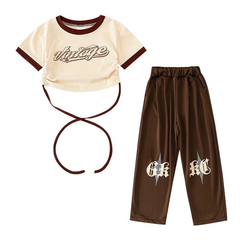 Детская танцевальная одежда костюмы в стиле хип-хоп для девочек и мальчиков