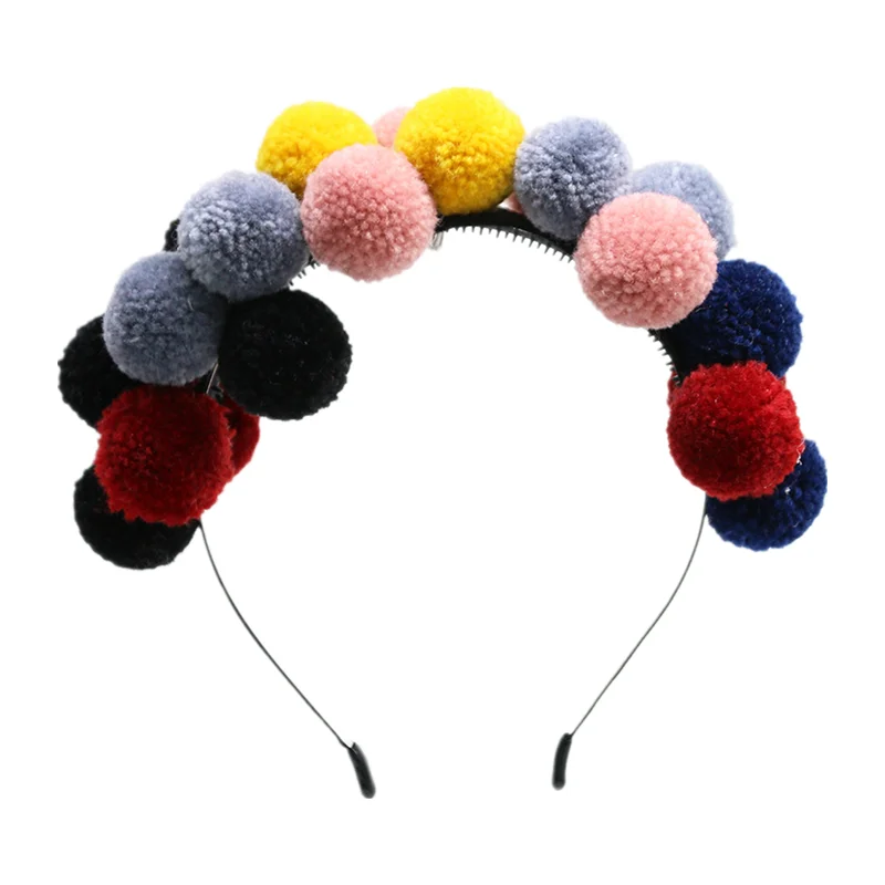 

2023 NEW winter STYLE fashion yarn pompom full head multi color two tone design full head hairbands hair accessories