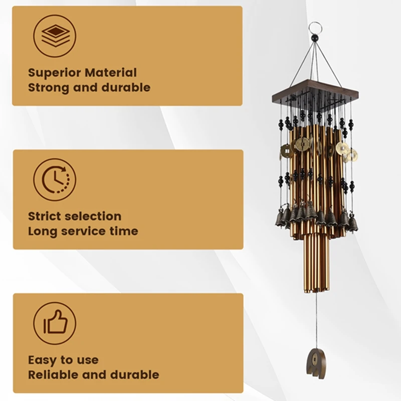 Наружный внутренний металлический трубчатый колокольчик с медным колокольчиком