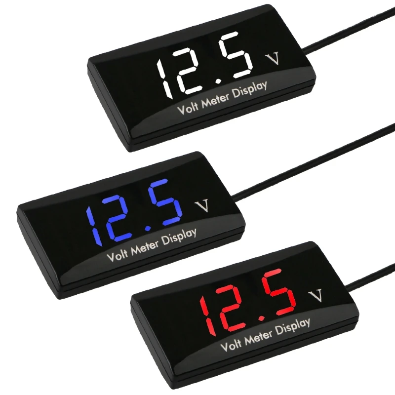 

8-16V LED Display Digital Voltmeter Panel Voltage Meter Waterproof For Car Motor