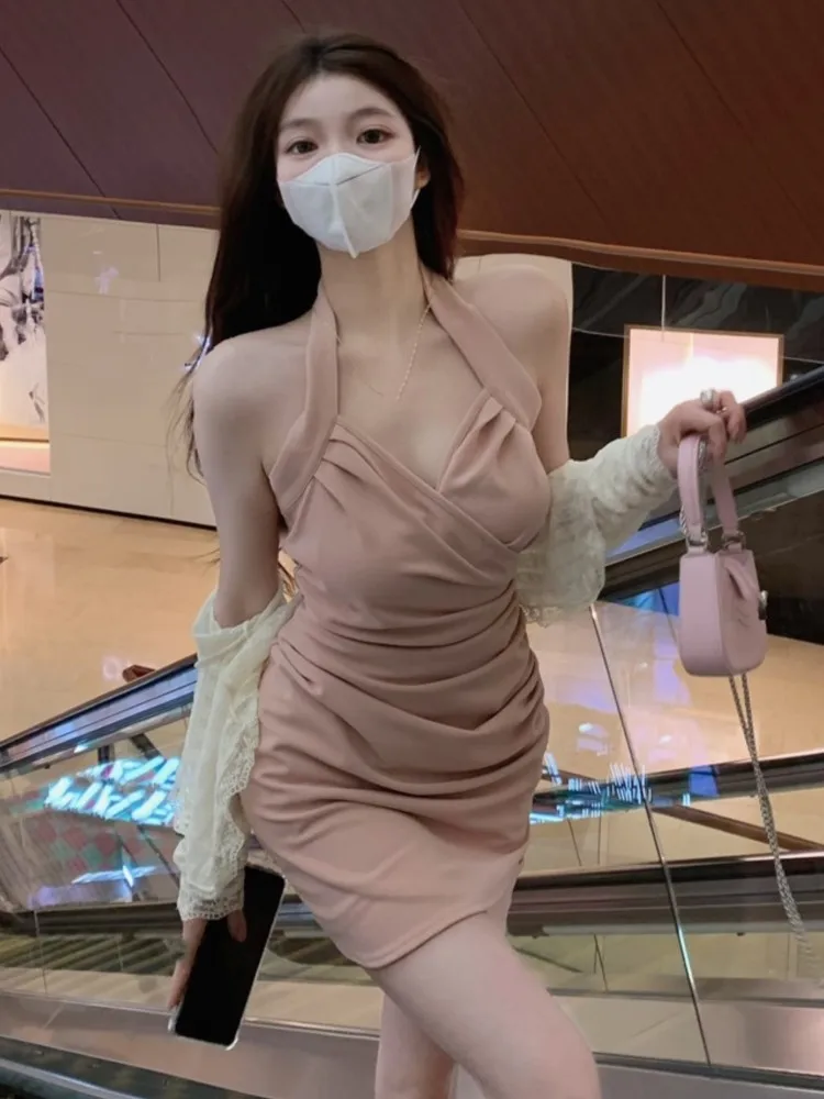 

Женское платье с V-образным вырезом, V-образным вырезом и высоким разрезом