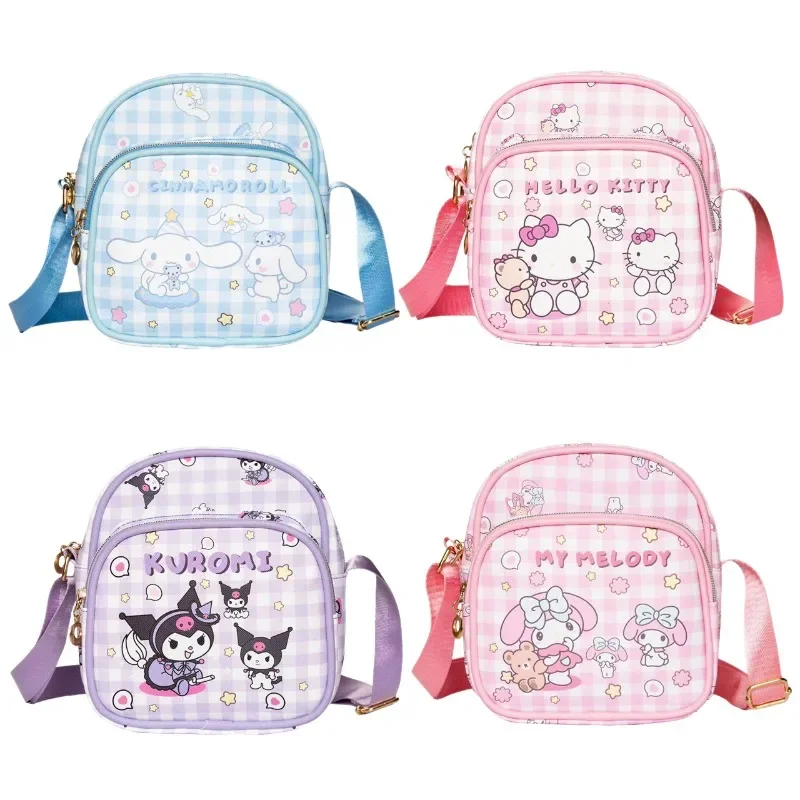 

Sanrio Cartoon Hello Kitty Melody Kulomi Messenger Bag Anime Cute Cat Casual Small Round Bag Kawaii Toy Girls Birthday Gift