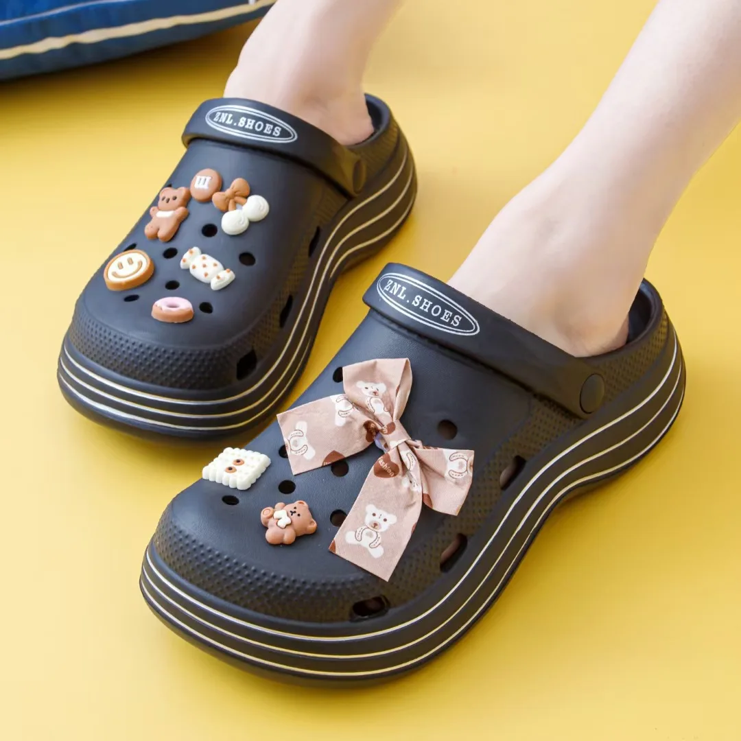 Shevalues Women Clogs Slippers Garden Shoes Summer Outdoor Fashion Thick Sole Sandals Female EVA Soft Non-slip Home Flip Flops