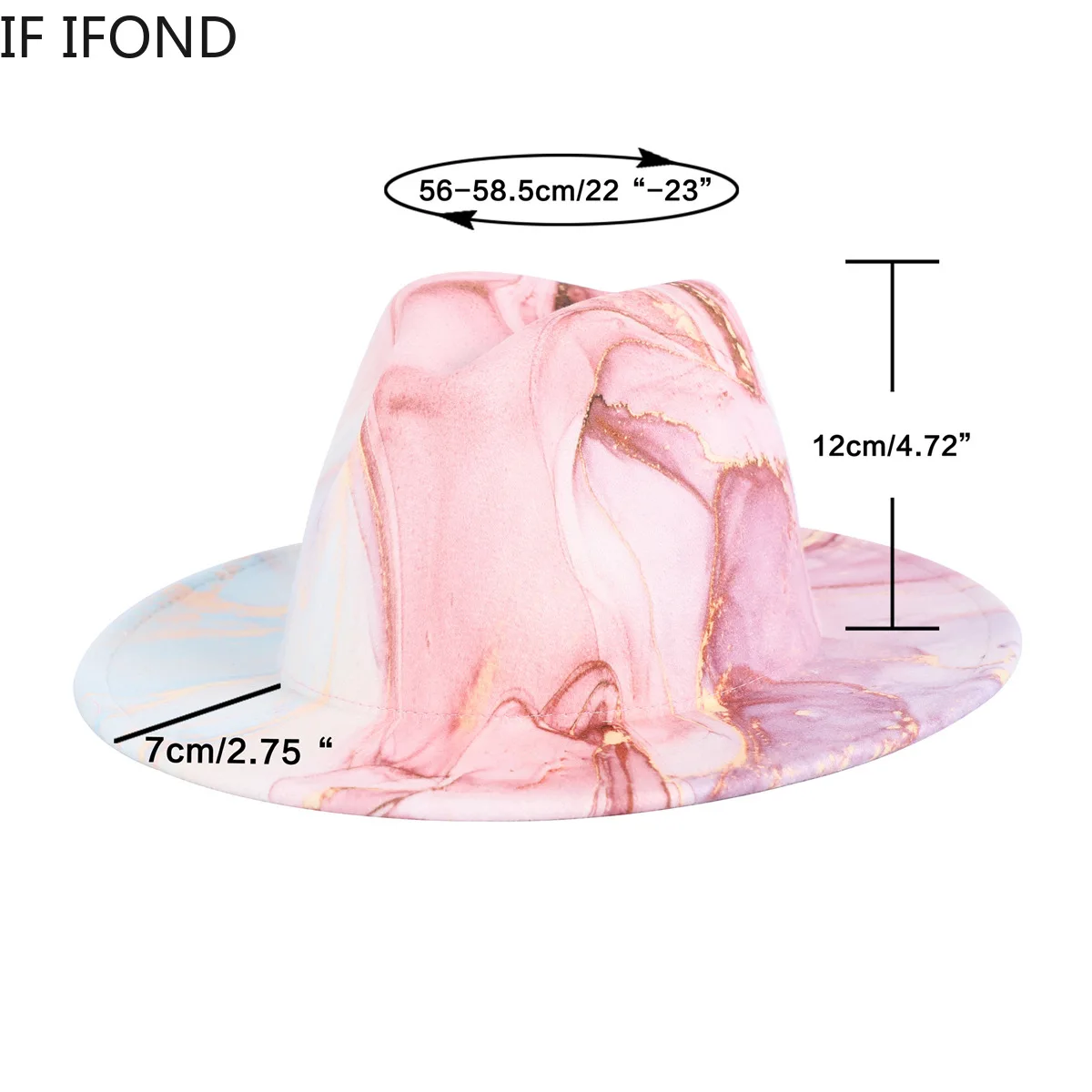 Женская фетровая шляпа для уличного платья с 3D градиентом 2022 | Фетровые шляпы