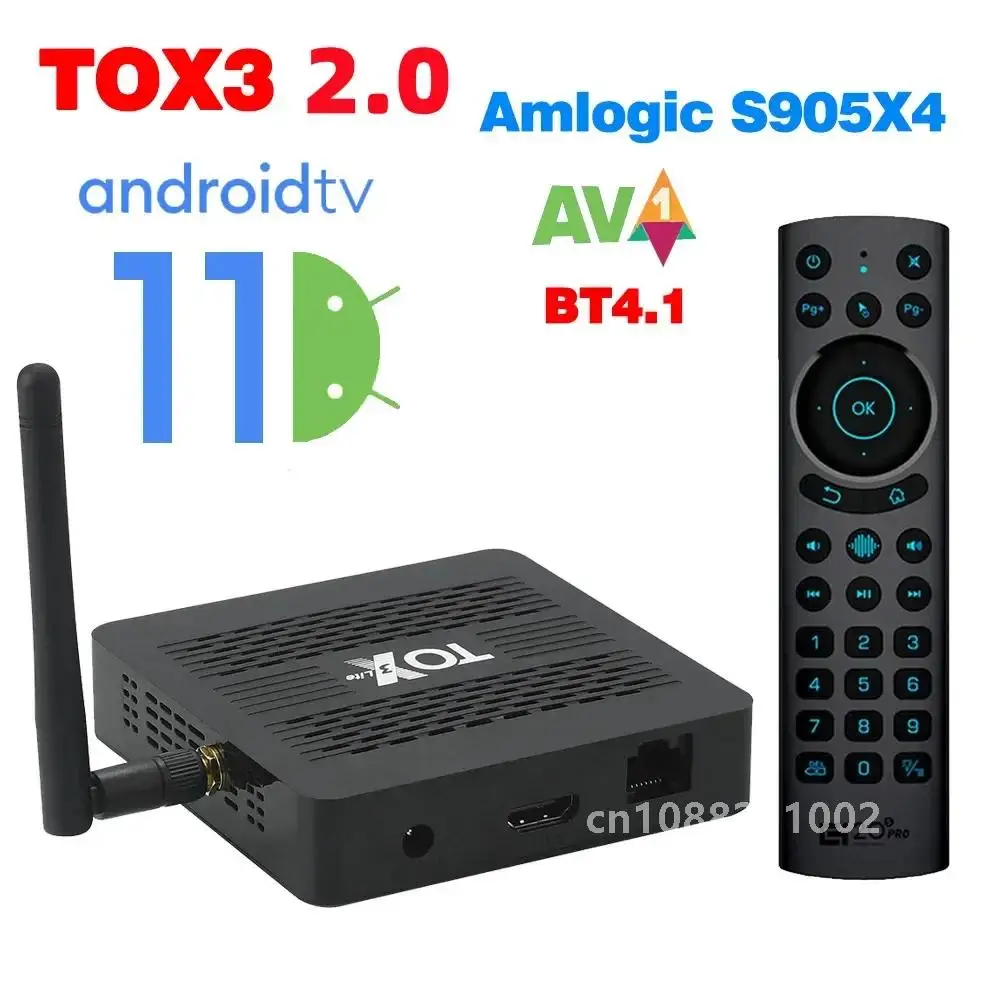 ТВ-приставка TOX3 Android 11 4 ГБ 32 Amlogic S905X4 BT4.1 TOX4 Smart Box 13 RK3528 Dual WiFi BT5.0 4K HD Set Top