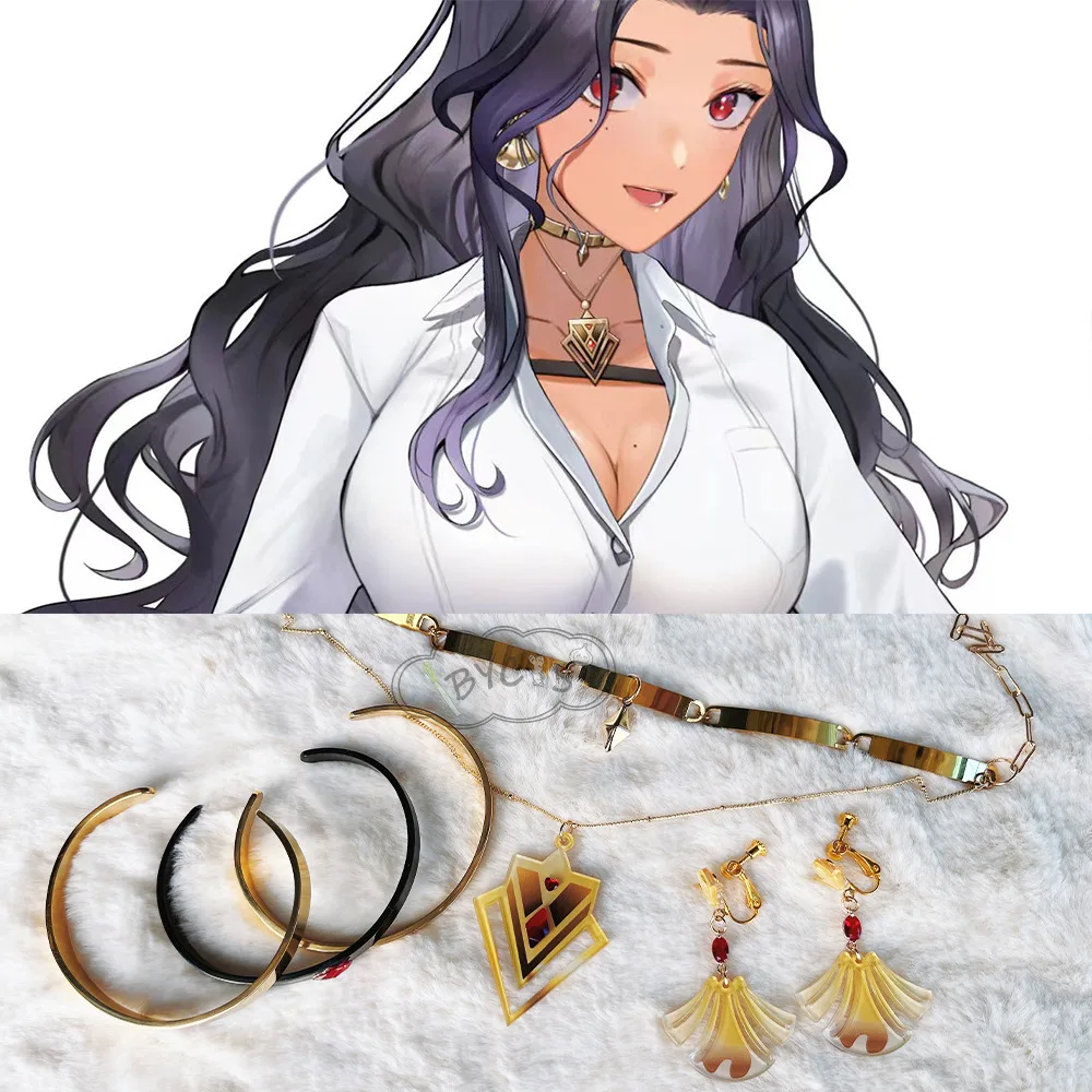 NIJISANJI Vtuber ILUMA Scarle Yonaguni Cos серьги косплей клипсы для ушей ожерелье браслеты костюм