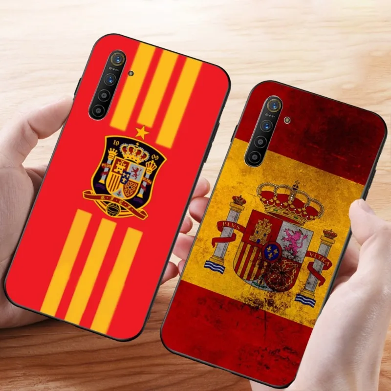 

Флаг Испании чехол для телефона для OPPO Find X5 X3 X2 A93 Reno 8 7 Pro A74 A72 A53 мягкий черный чехол для телефона