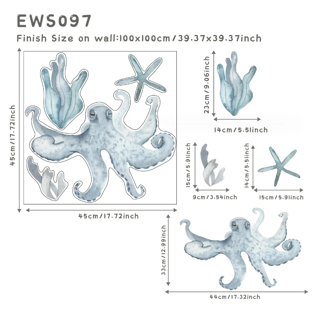 

Акварельные наклейки на стены акула