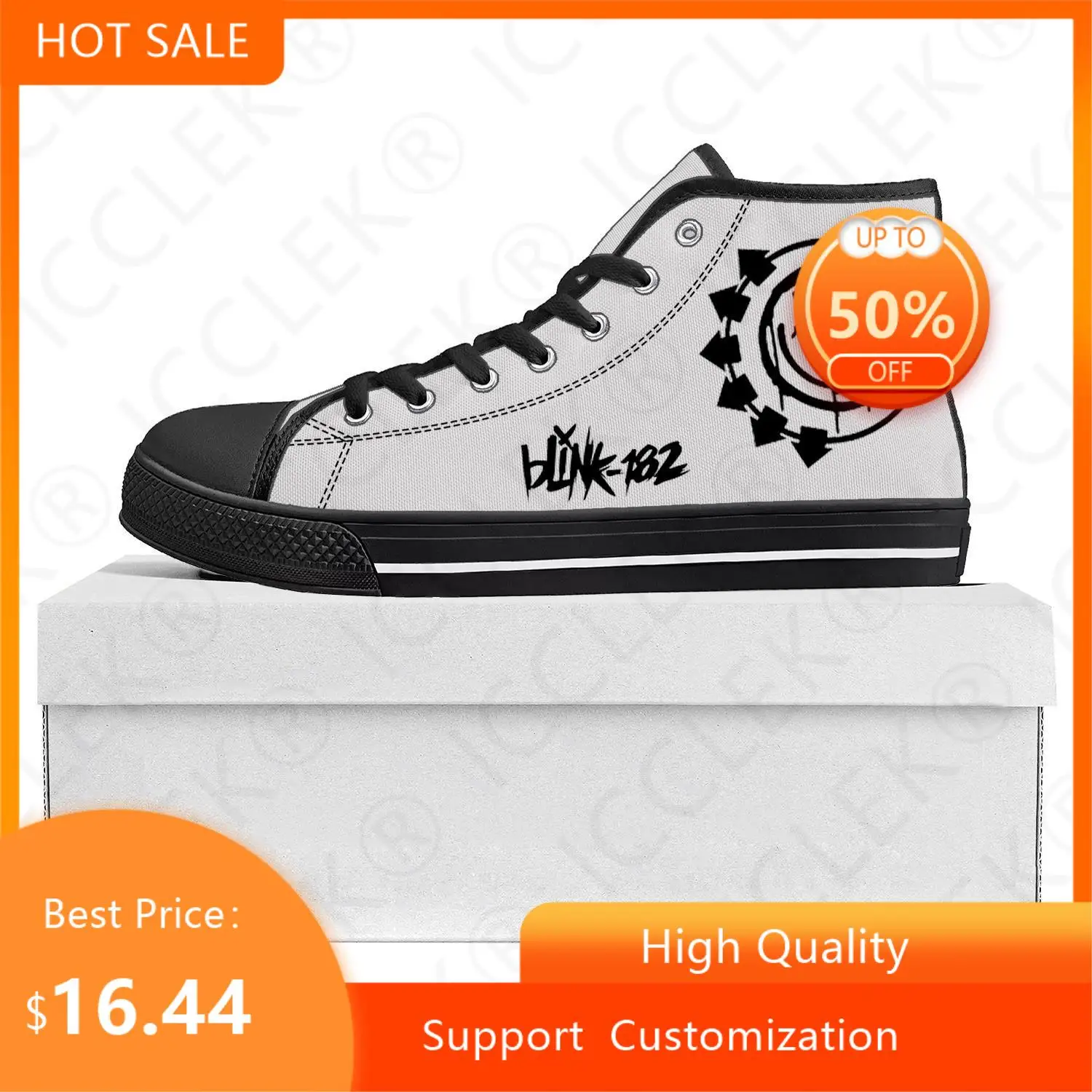 

Blink-182 популярность панк рок группа высокие высококачественные кроссовки Мужские Женские подростковые холщовые кроссовки пара обуви на заказ