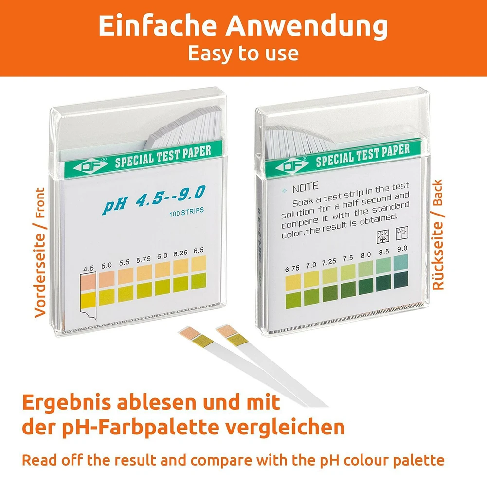 

100 Pieces PH Value Test Strip PH 4,5,9 Drinking Water Aquariums Lndicator Acid Indicator Paper Water Saliva Litmus Testing Kit