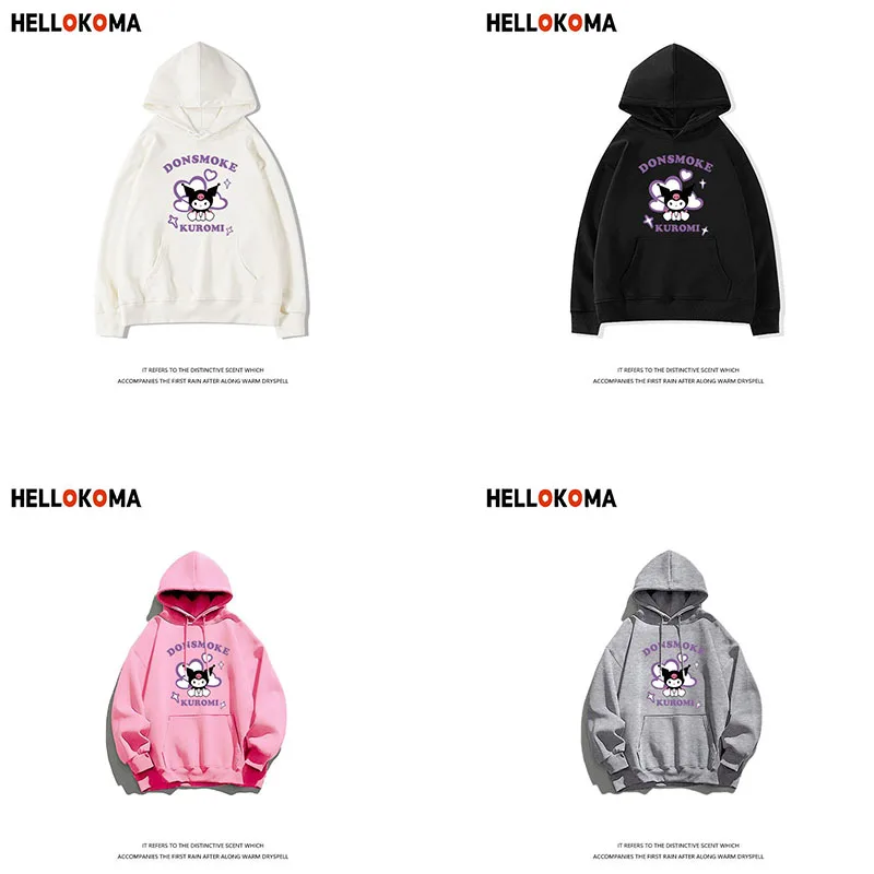 

Kuromi Sanrio Sweater Cute Unisex Hoodie Cartoon Student Coat Anime Student Clothes Couple Clothes Autumn Winter Warm Sweatshirt