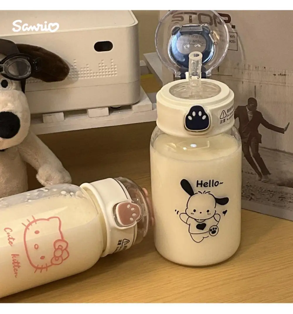 Прозрачная соломинка Hello Kitty 500 мл