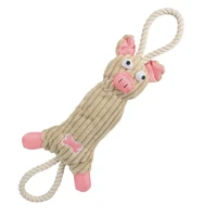 jute and rope plush pig pet toy