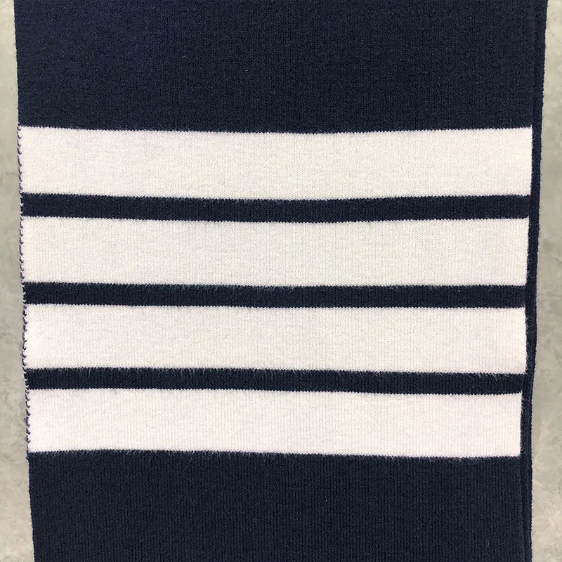 Трендовый классический полосатый вязаный зимний теплый Модный корейский