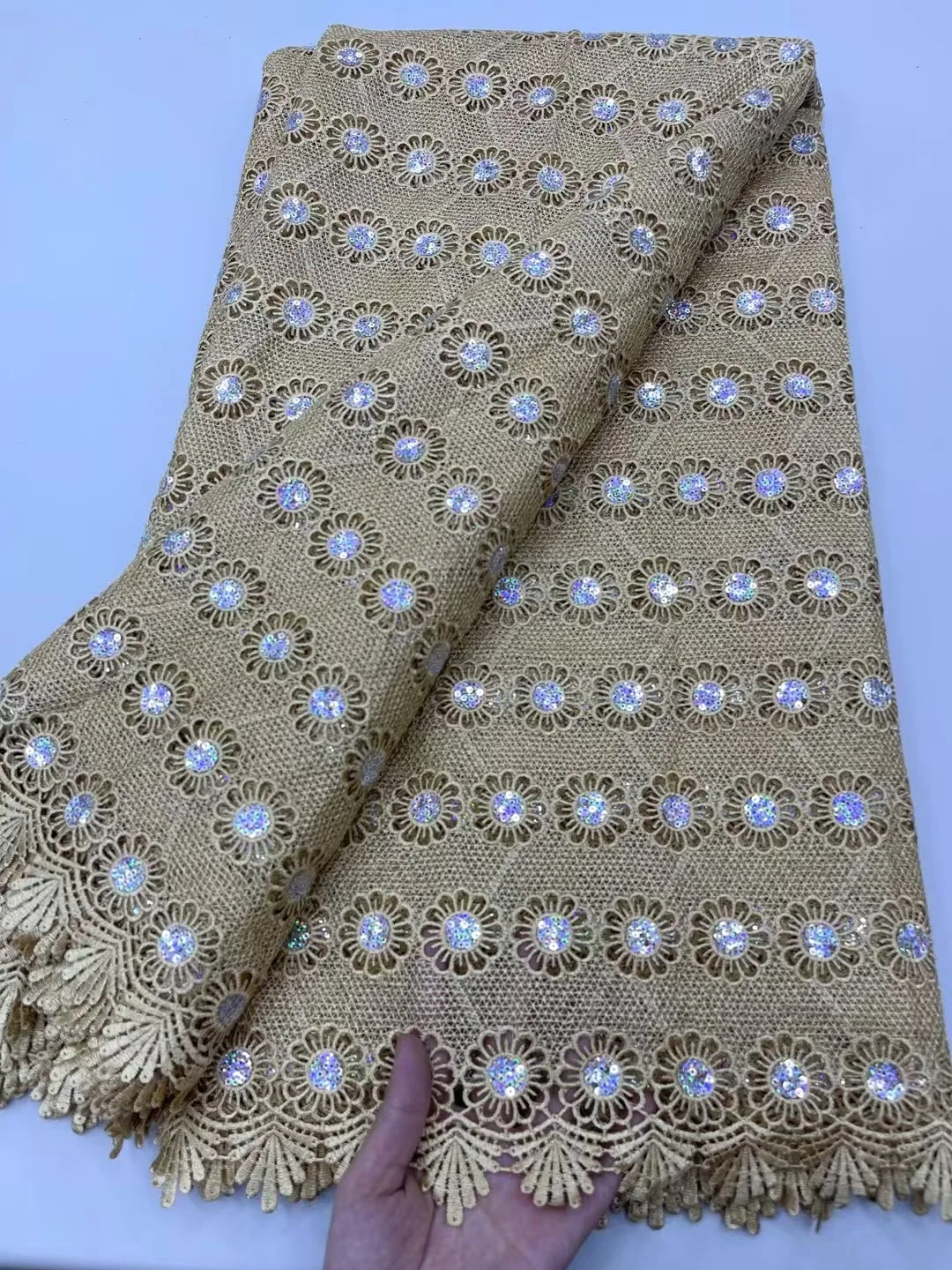 Новейшая африканская кружевная ткань со стразами высококачественная