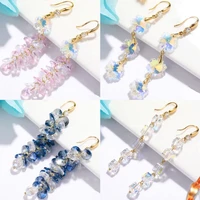 2022 new fashion crystal ins jewelry handmade earrings for women accessories light luxury zircon long austrian crystal earrings