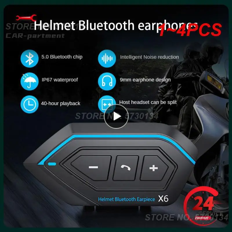 

1~4PCS Intelligent Noise Reduction Helmet Headset Headset With Screen 800ma Stereo Sound Quality 5.0 Bluetooth - Compatible Chip