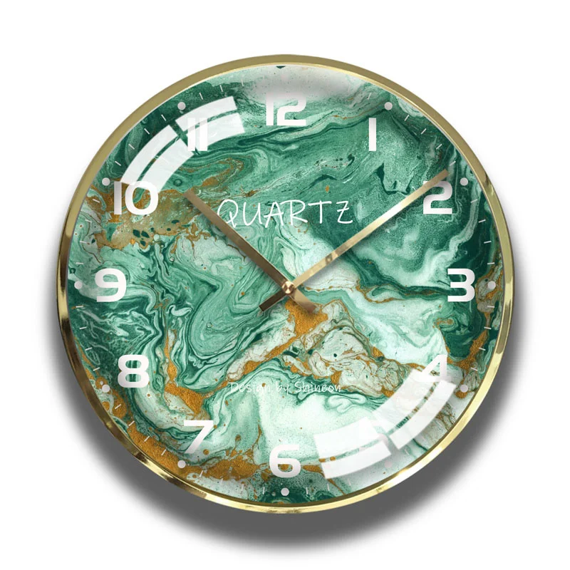 

Wall Nordic Clock Large Metal Gold Light Luxury Kitchen Clocks Living Room Ins Modern Green Blue Relogio De Parede Gift SC598