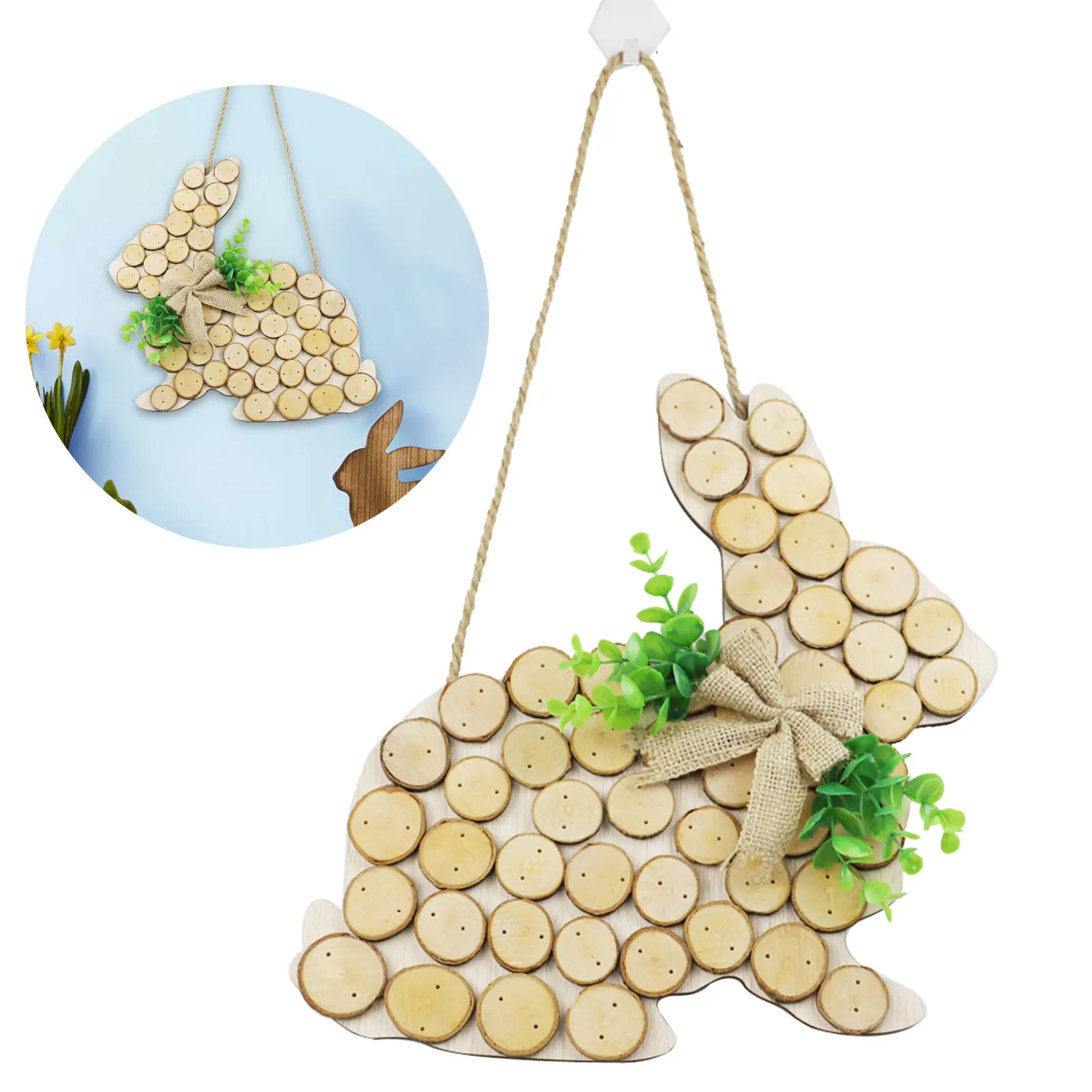 

Пасхальные дверные подвески, Декоративная вешалка в форме кролика, венка, кролика, птицы, наружный Декор